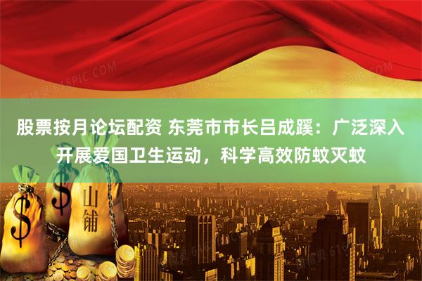 股票按月论坛配资 东莞市市长吕成蹊：广泛深入开展爱国卫生运动，科学高效防蚊灭蚊